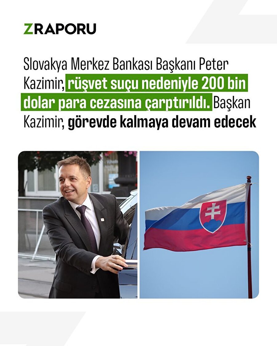 Slovakya merkez Bankası başkıanı rüşvet ile suçlanıyor