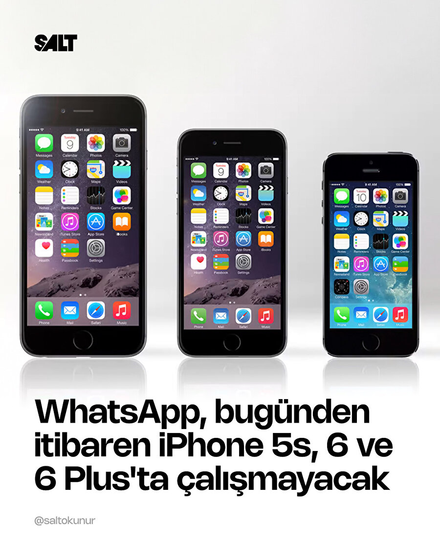 🔵Whatsapp iPhone 5s, 6 ve 6 Plus modellerinde çalışmayacak