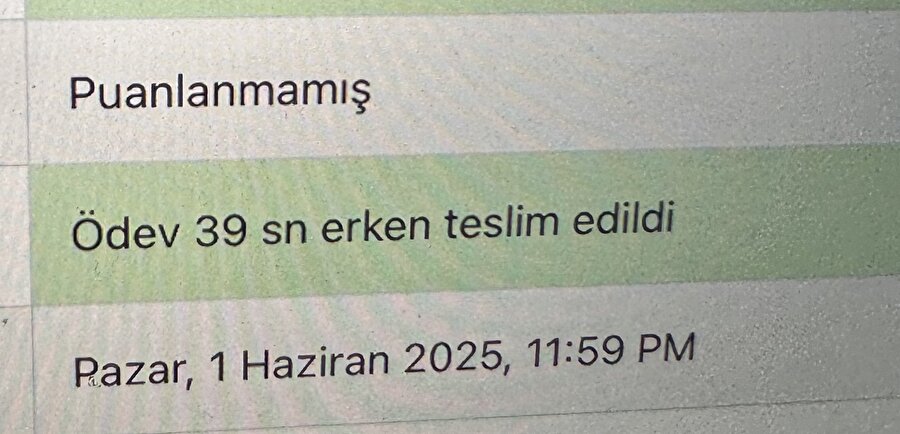 Ödev teslimlerinde bizim son saniyecilik