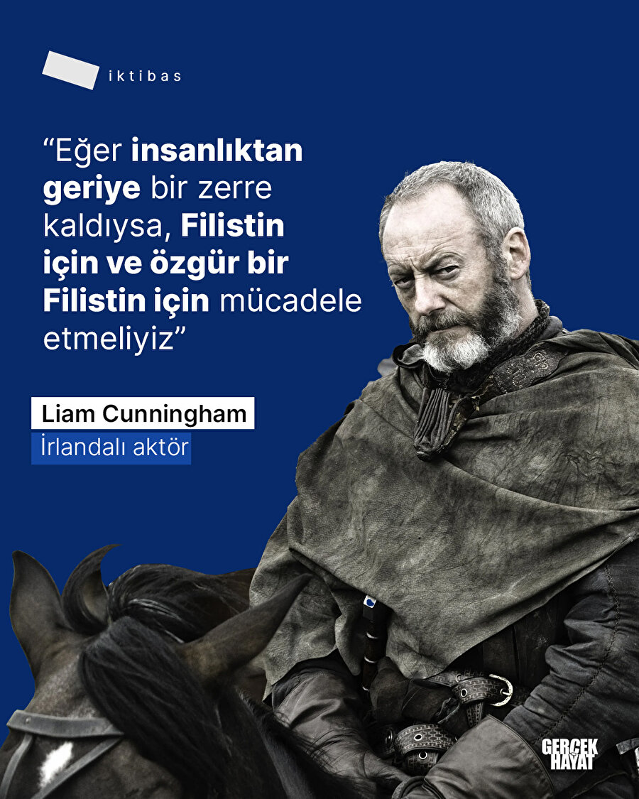  "Eğer insanlıktan geriye bir zerre kaldıysa, Filistin için ve özgür bir Filistin için mücadele etmeliyiz''
