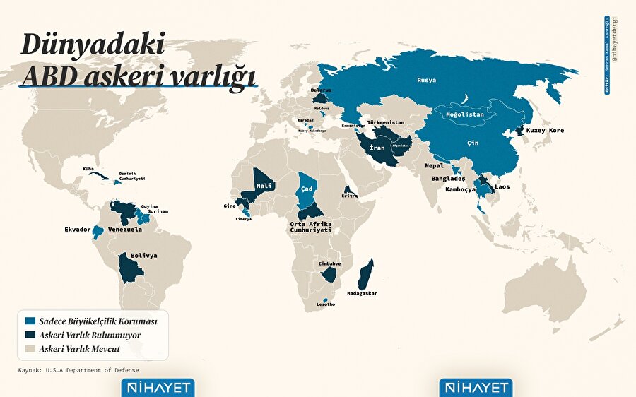 🌍 ABD'nin Dünyadaki Askeri Varlığı