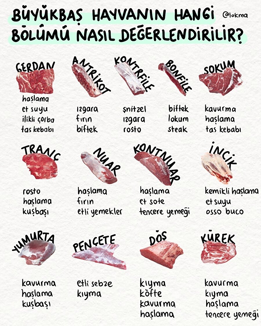 Hayvanın hangi bölümü nasıl değerlendirilir?