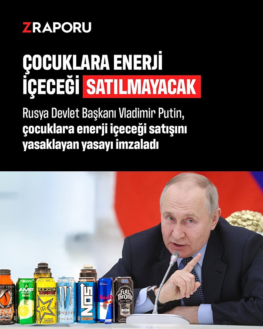 Rusya'da gençlere enerji içeceği satışı yasaklandı 