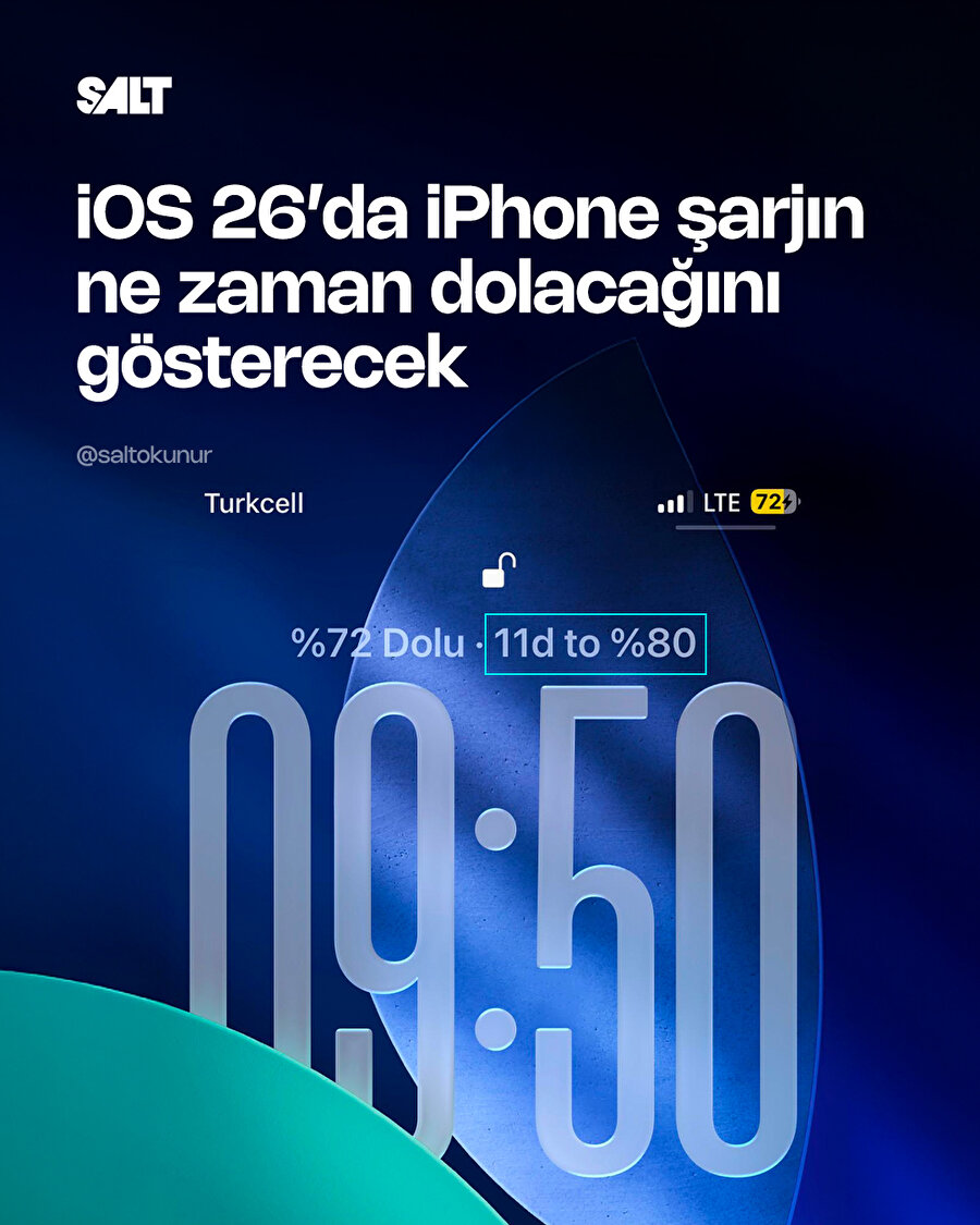 🔋iOS 26'da gelen özellik ile iPhone şarjın ne zaman dolacağını gösterecek