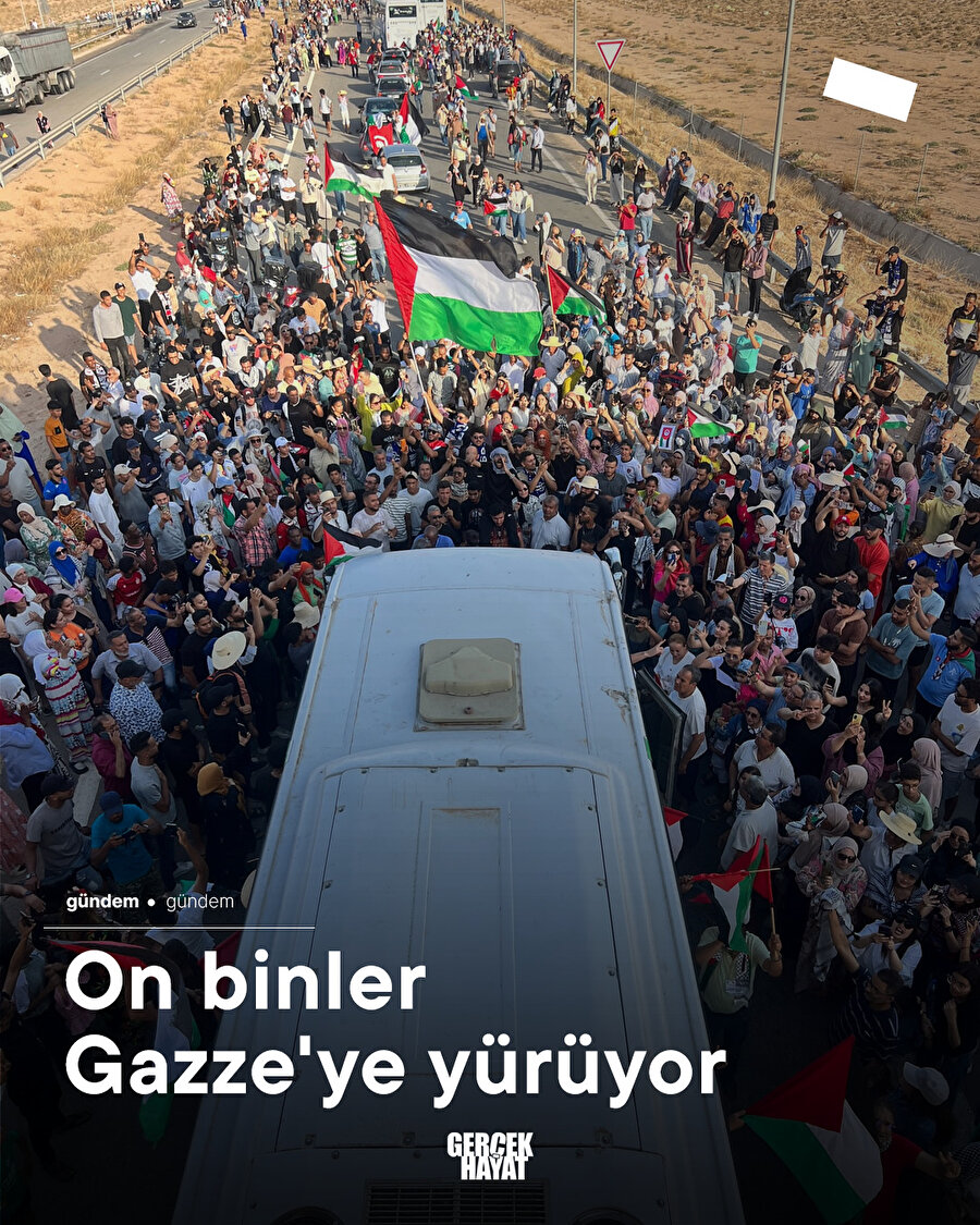 On binler Gazze'ye yürüyor