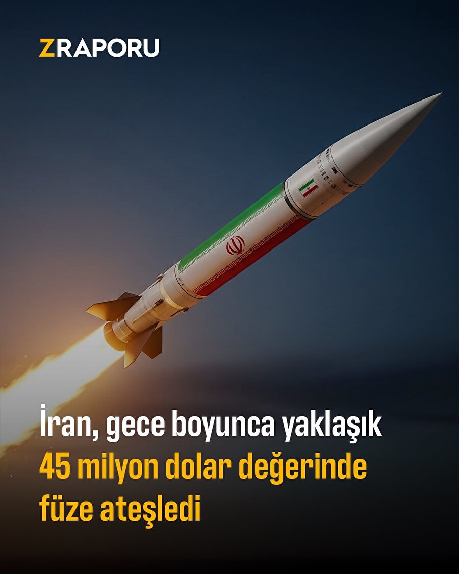 İran gece boyunca 45 milyon dolar değerinde füze ateşledi 