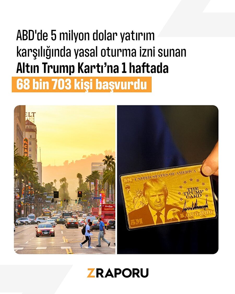 Trump'ın kartına 1 haftada 68 binden fazla kişi başvurdu 