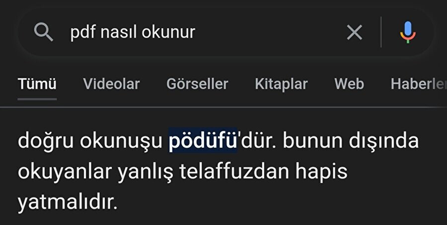 Biri PDF'i şöyle okusa 10 saat dalga geçeriz