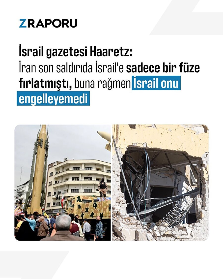 İran tek füze attı, İsrail onu da karşılayamadı