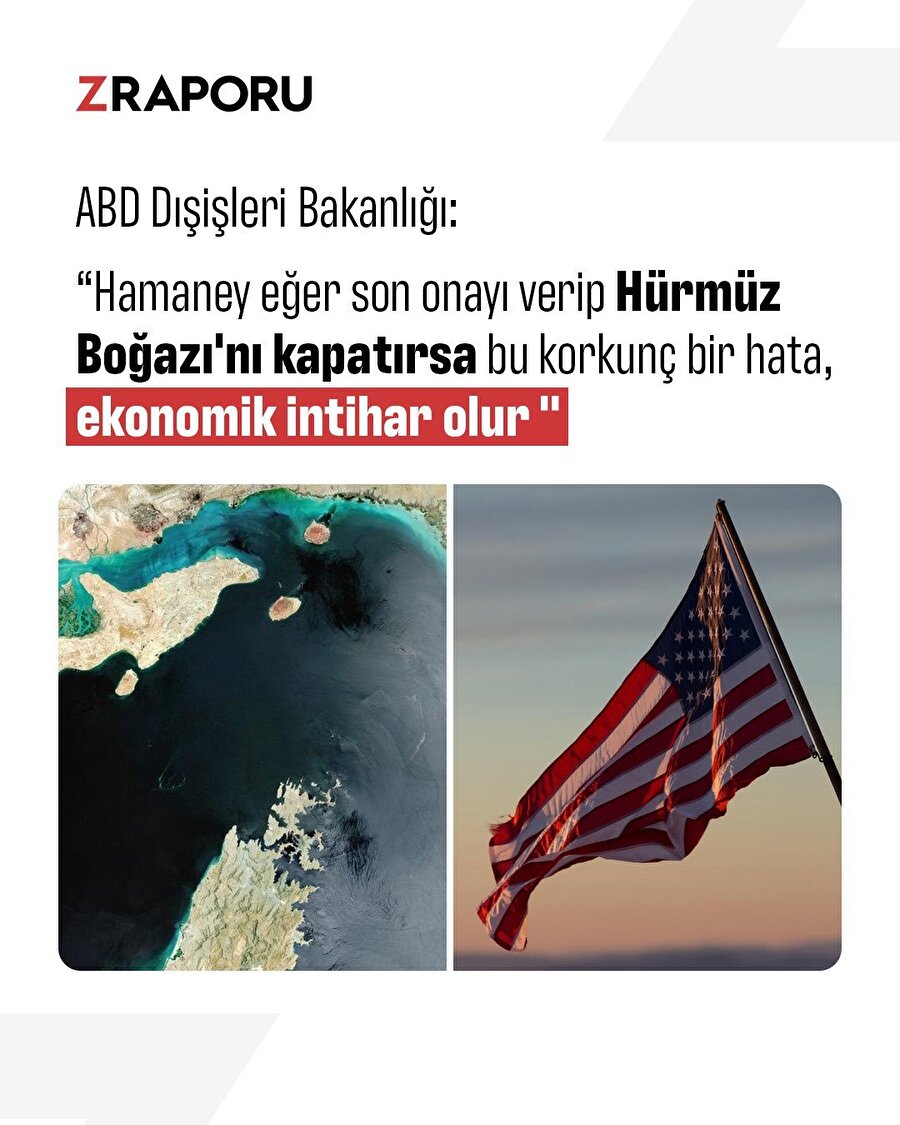 ABD Dışişleri Bakanlığı: ''Boğazın kapanması ekonomik intihar olur''