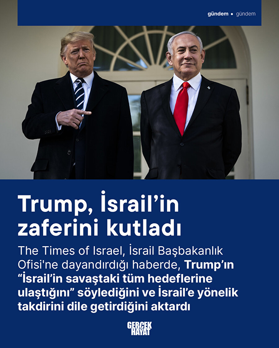 Trump, İsrail'in zaferini kutladı