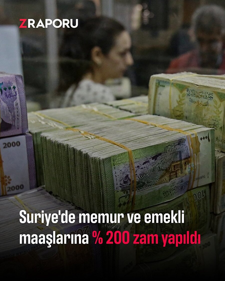 Suriye'de memur ve emekli maaşlarına yüzde 200 zam