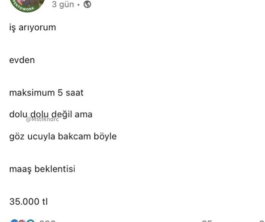 Oturduğum yerden hayalini kurduğum iş