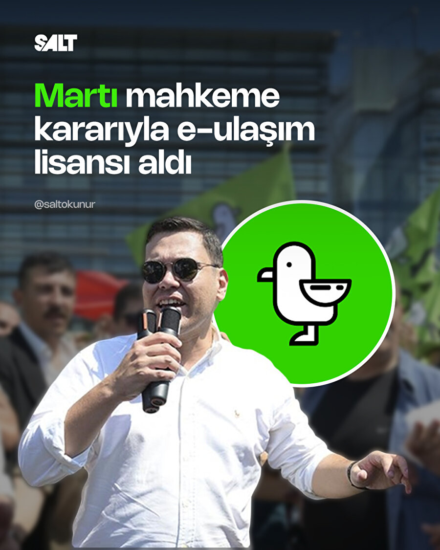 Martı, mahkeme kararıyla e-ulaşım lisansı aldı