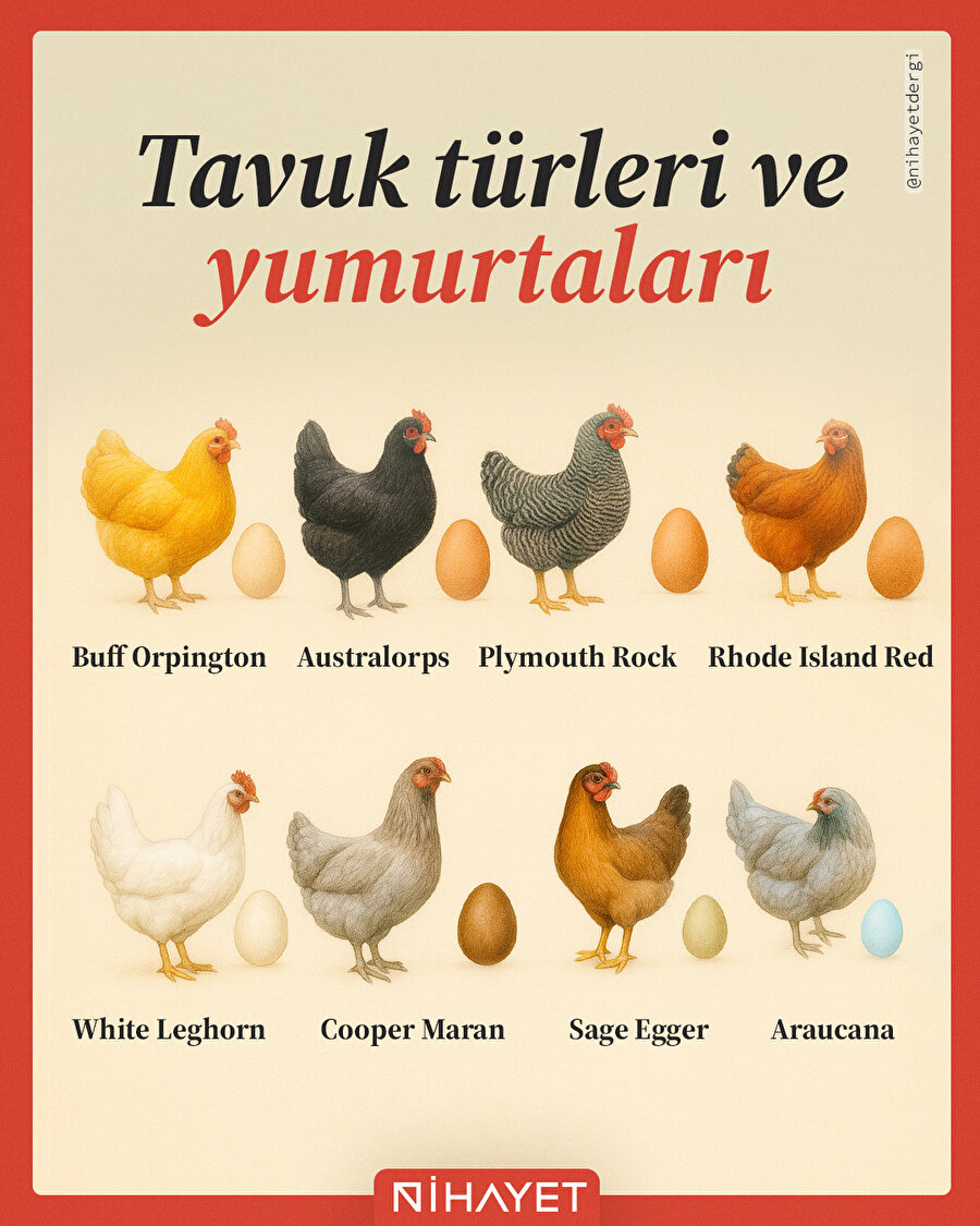 Tavuk türleri ve yumurtaları