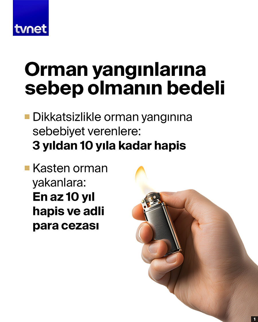 Orman yangınına neden olmanın cezası ne?