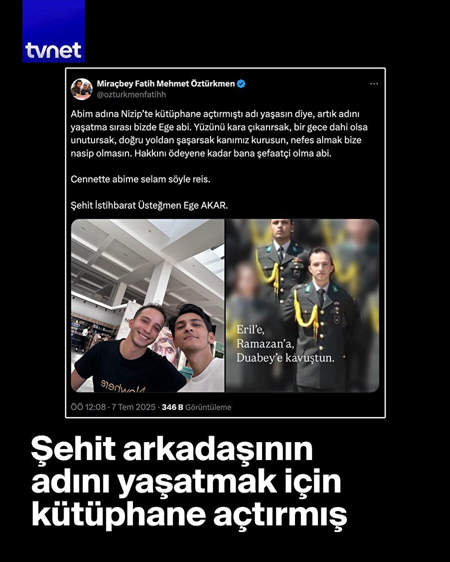 Adını yaşatmak istedi, 3 sene sonra kendisi şehadet şerbetini içti