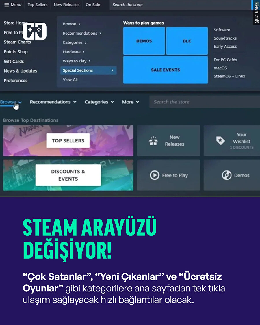 Steam mağazası yenileniyor
