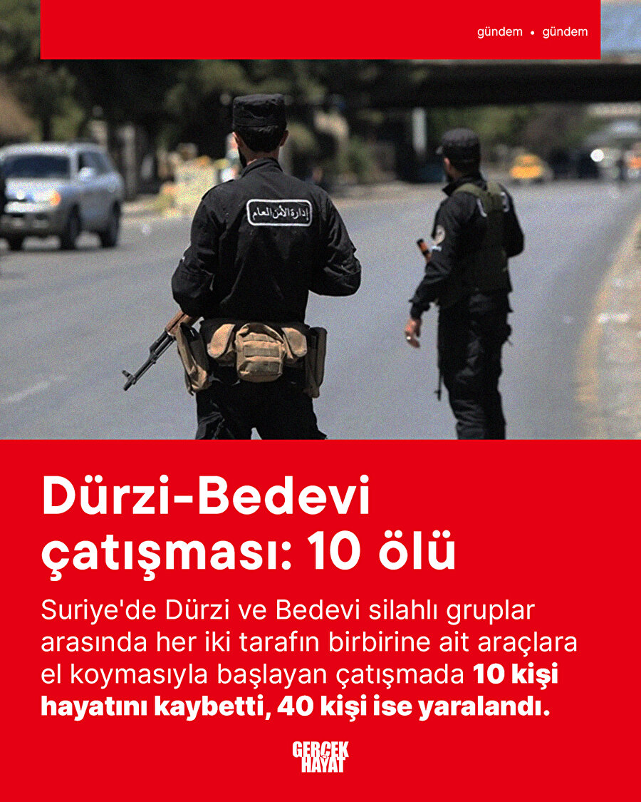 Suriye'de Dürzi-Bedevi çatışması: 10 ölü