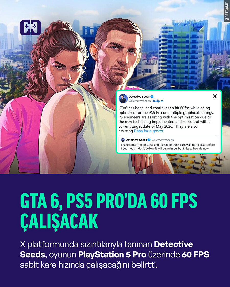 GTA 6, PS5 Pro'da 60 FPS ile gelecek! 