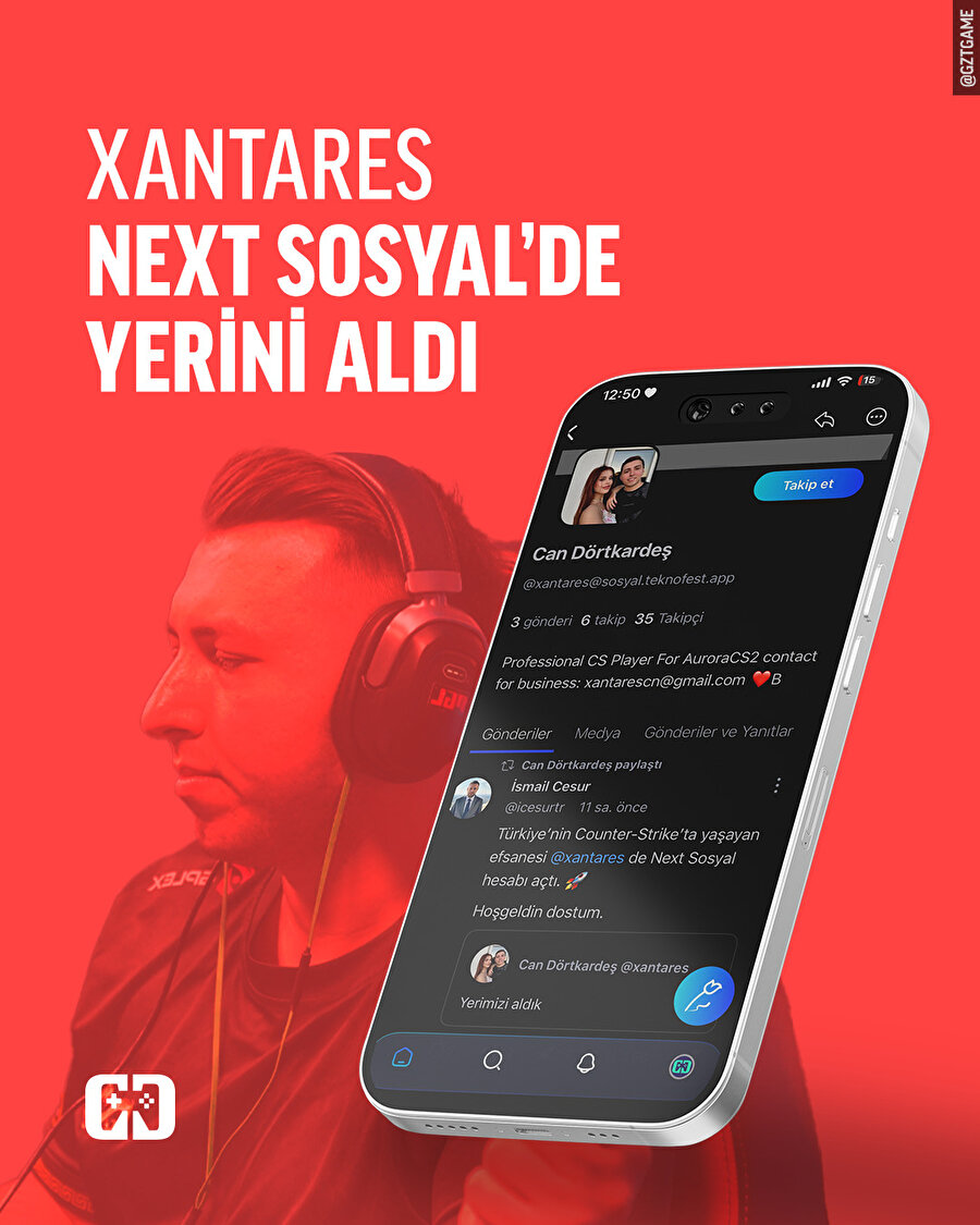 CS esporcusu XANTARES Next Sosyal hesabı açtı