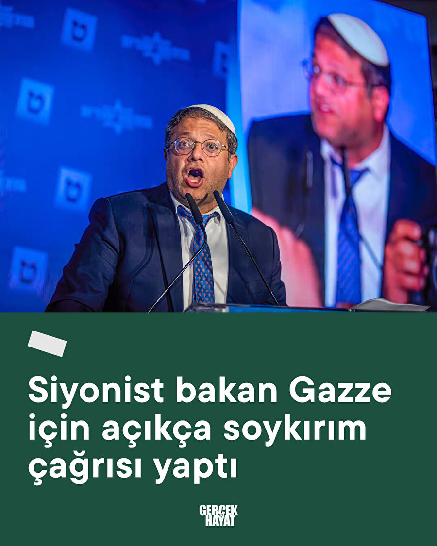 Siyonist bakan Gazze için açıkça soykırım çağrısı yaptı