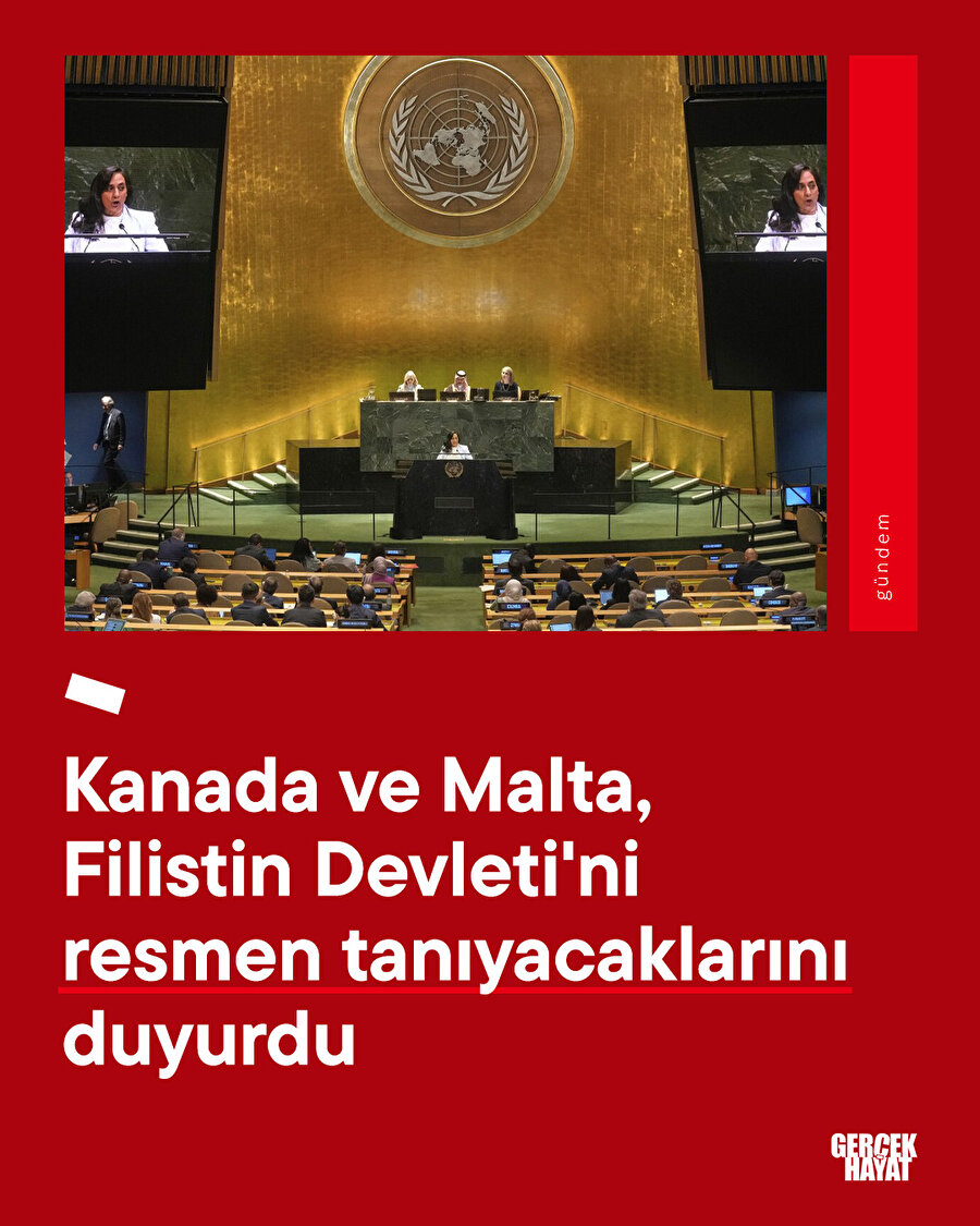 Kanada ve Malta, Filistin Devleti'ni resmen tanıyacaklarını duyurdu