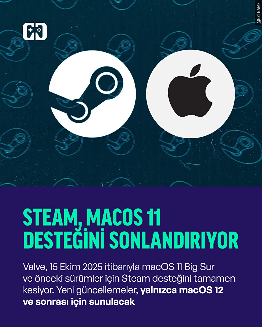 Steam, macOS 11 desteğini sonlandırıyor
