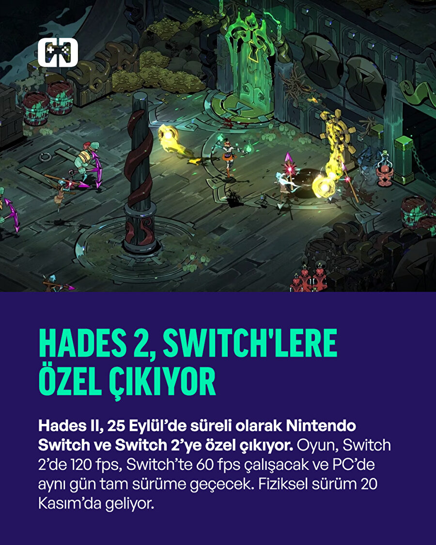 Hades II, 25 Eylül'de Switch'lere özel çıkıyor
