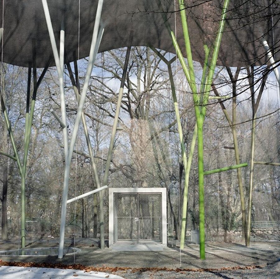 Cenevre’de Parc de la Bâtie kuşhanesi mimariyle doğayı buluşturuyor