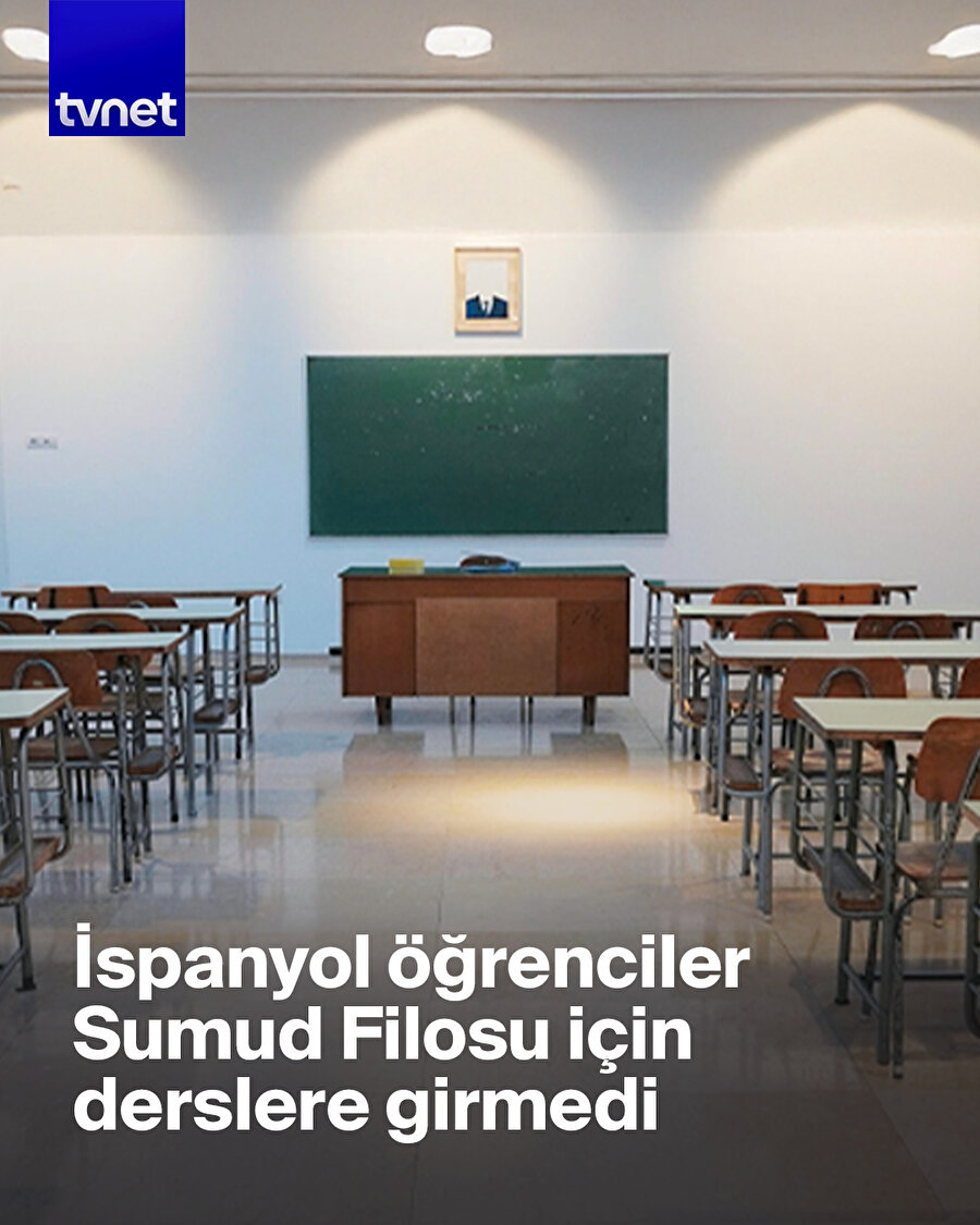 İspanyol öğrenciler Sumud’a destek için dersleri boykotu etti