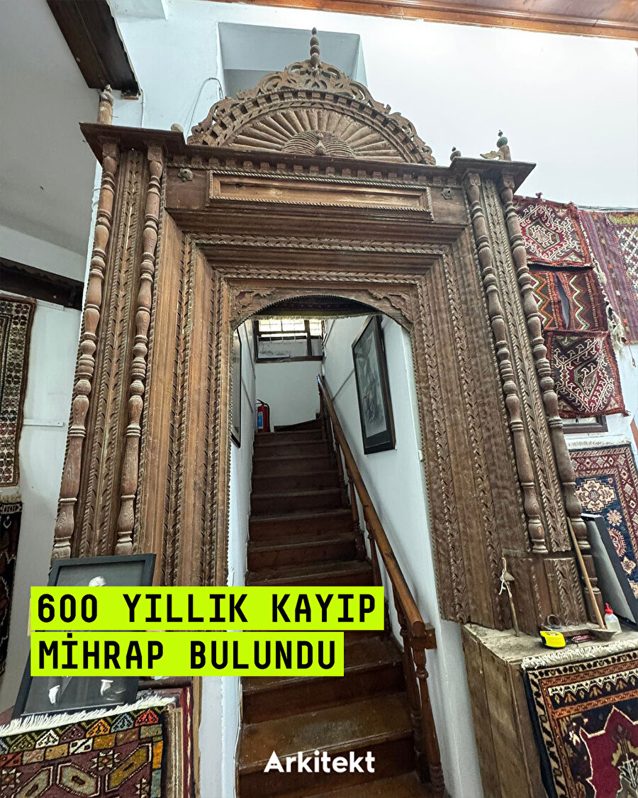 600 yıllık cami mihrabı, Antalya’da bir iş yerinde bulundu