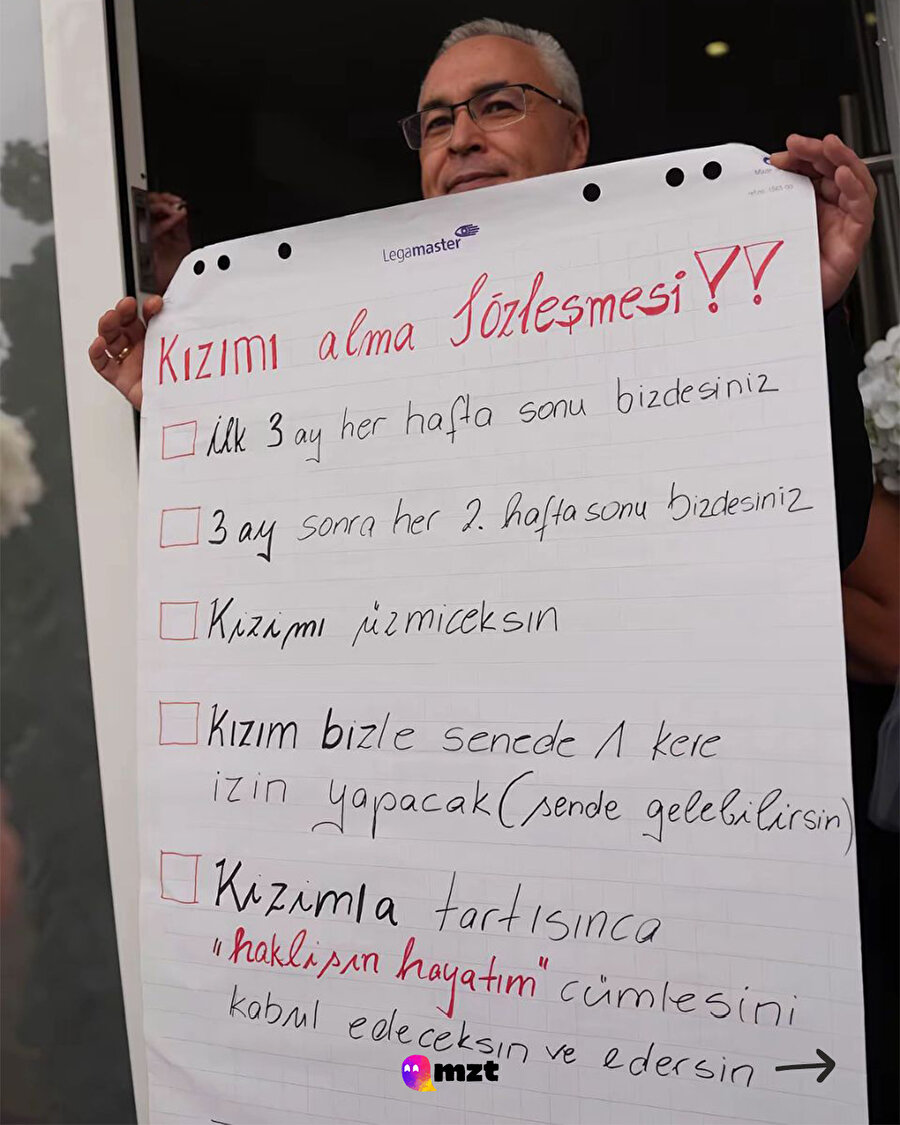 Bir baba, damadına ‘Kızımı Alma Sözleşmesi’ imzalattı