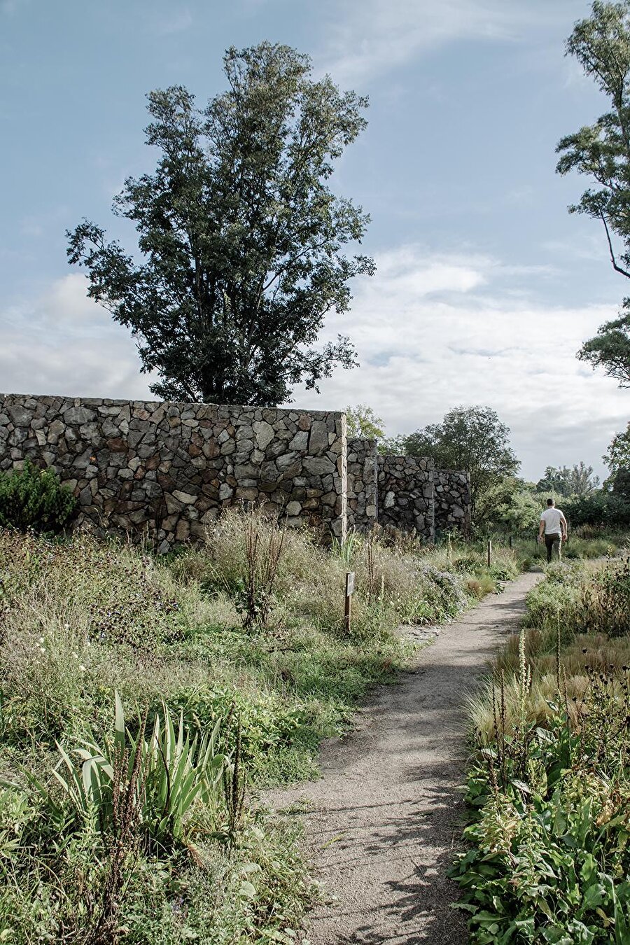 Tarihi peyzajın içinde taş duvarlarla biçimlenen konsept 