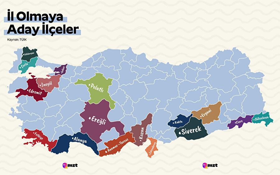 İl olmaya aday ilçeler