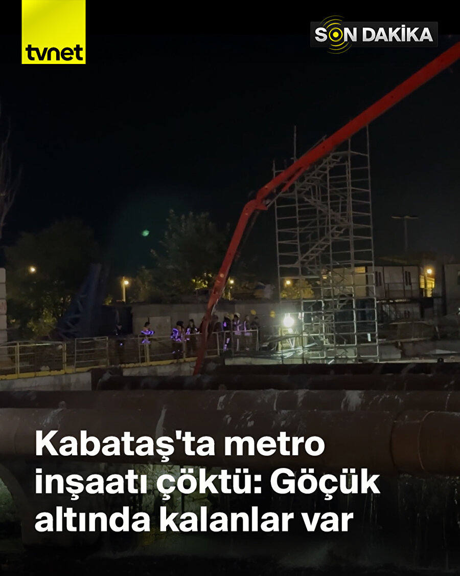 Beyoğlu'ndaki metro inşaatında iskele çöktü, bazı işçiler yaralandı