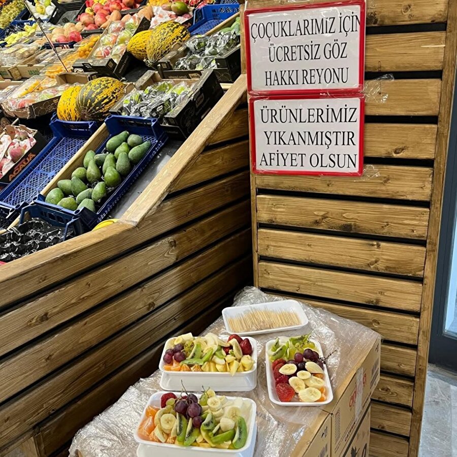 Adana'da bir market göz hakkı reyonu kurdu