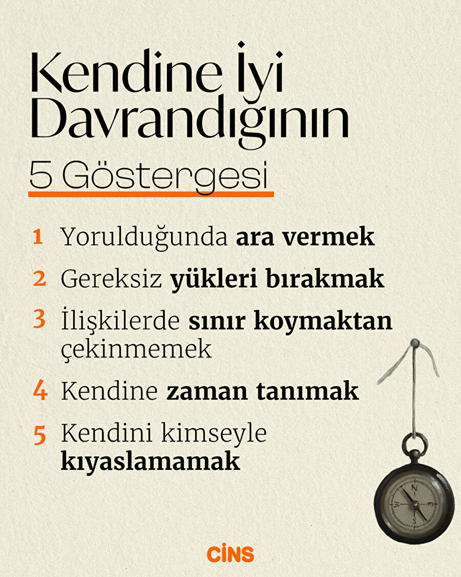 Kendine iyi davrandığının beş göstergesi 📌