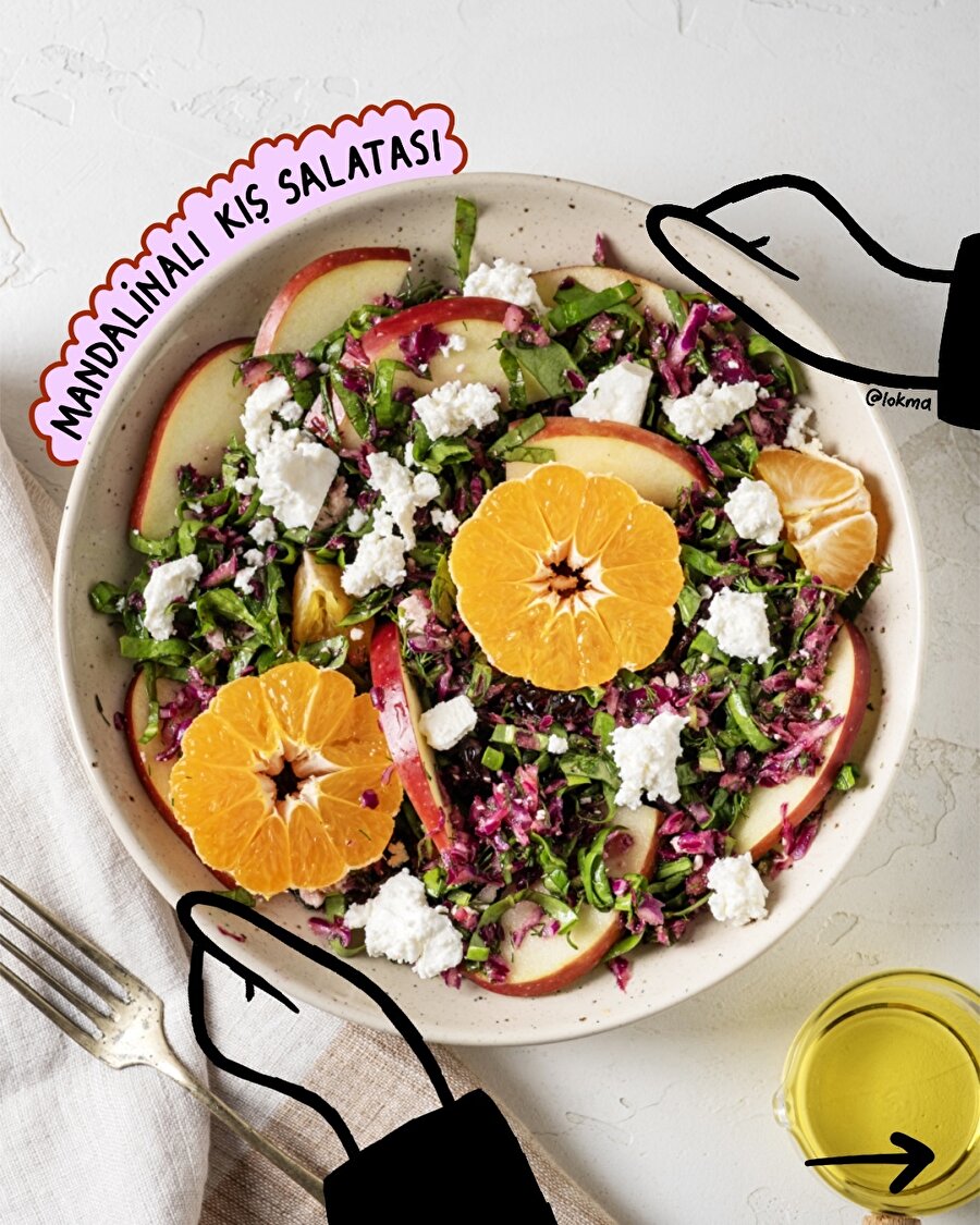 Mandalinalı kış salatası