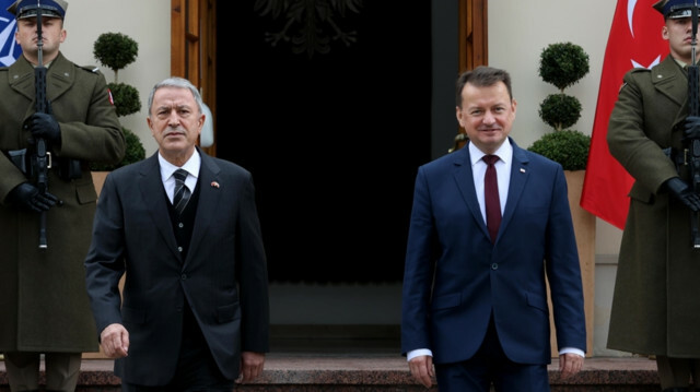 Turkey's defense chief Hulusi Akar and his Polish counterpart Mariusz Blaszczak