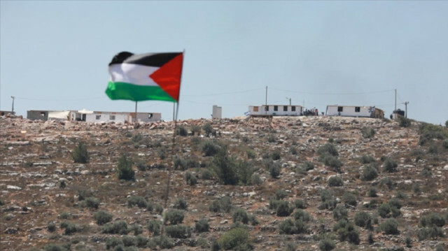 A view of Al-Urme Hill in Beita town, considered the second highest point around the city of Nablus, West Bank on June 6, 2021. The town of Beita in Nablus has become a symbol of the civil resistance of the Palestinians against the illegal Jewish settlements since 2019. Beita has been the scene of clashes between Jewish settlers, Israeli soldiers and Palestinians many times since 1988. ( Issam Rimawi - Anadolu Agency )