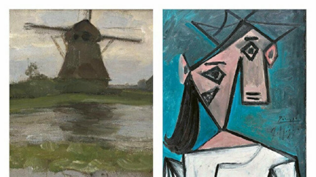 The Spanish master’s “Head of a Woman” and Mondrian’s “Stammer Windmill”