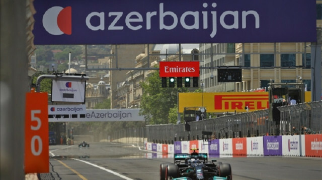 Nicholas Latifi of Williams drives at practice session ahead of the F1 Grand Prix of Azerbaijan at Baku City Circuit in Baku, Azerbaijan on June 04, 2021. Photo: Resul Rehimov - Anadolu Agency