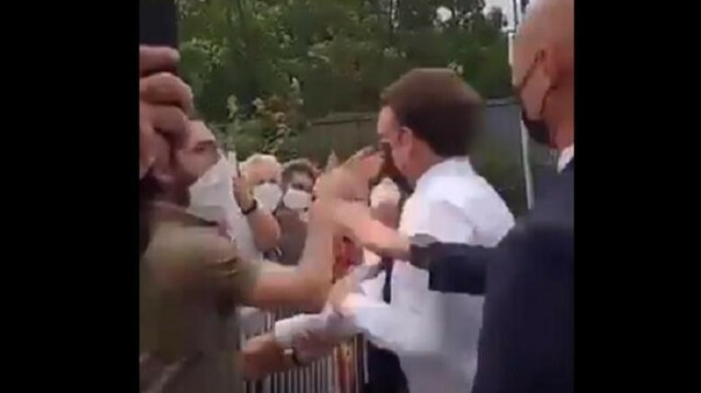French President Macron slapped in face