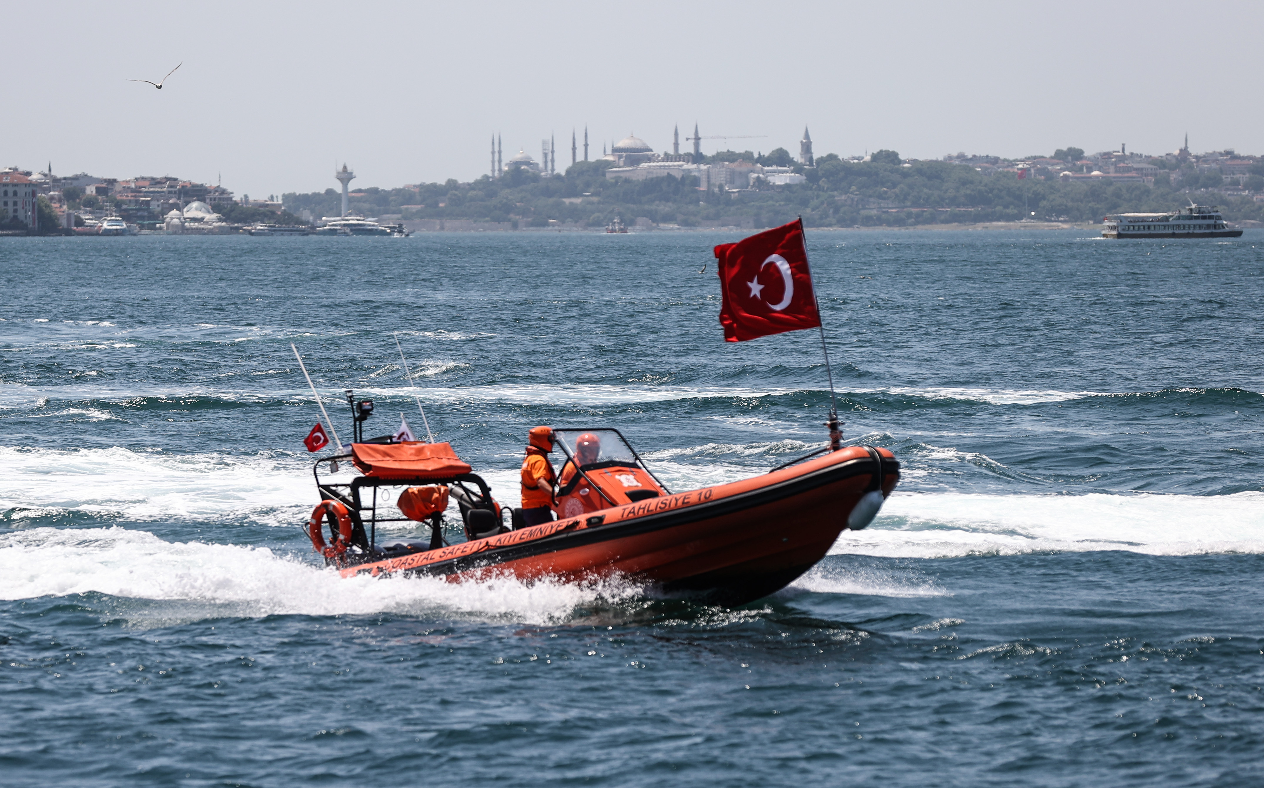 Boats put on show marking July 15 Democracy and National Unity Day in Istanbul