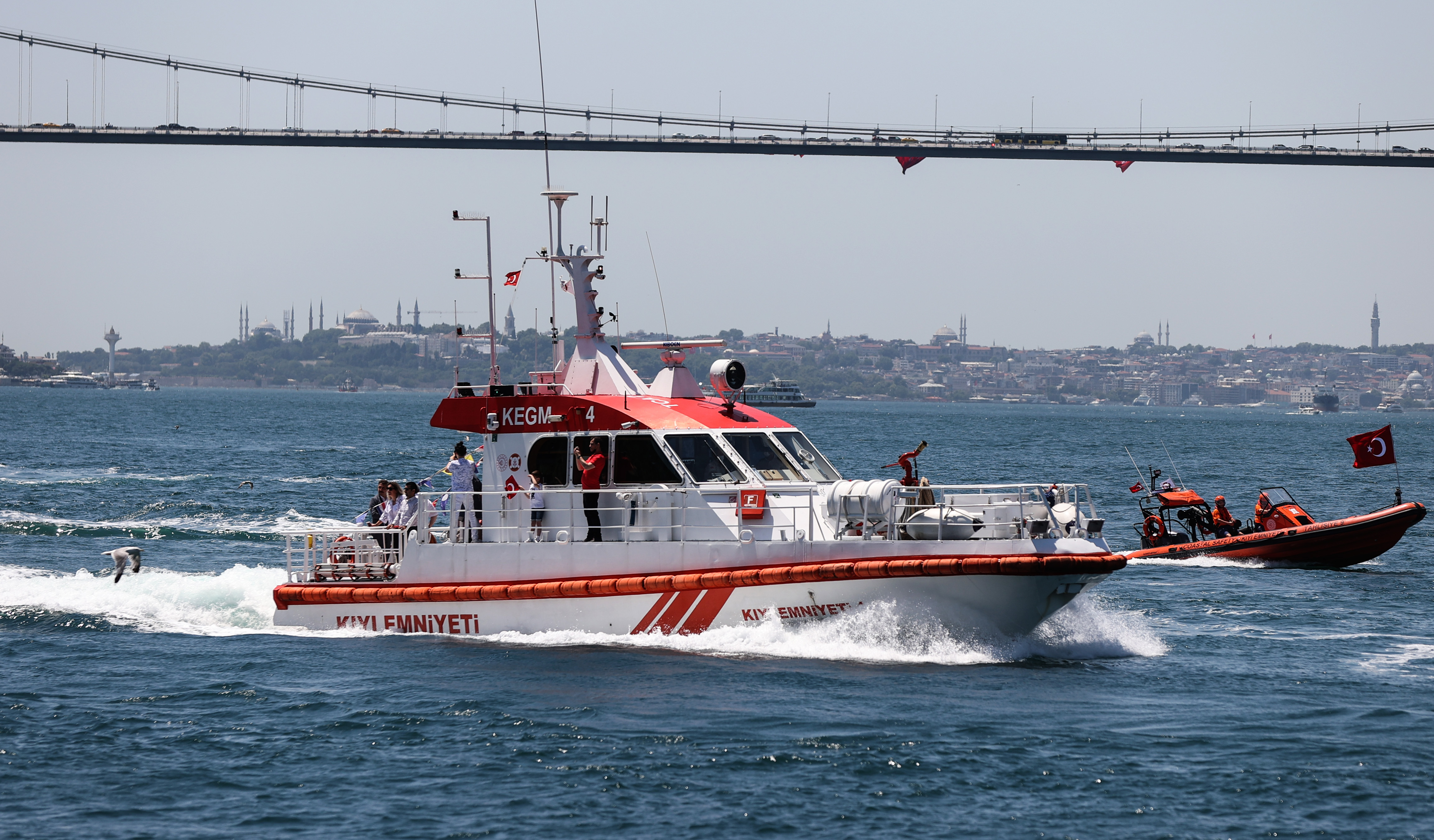 Boats put on show marking July 15 Democracy and National Unity Day in Istanbul