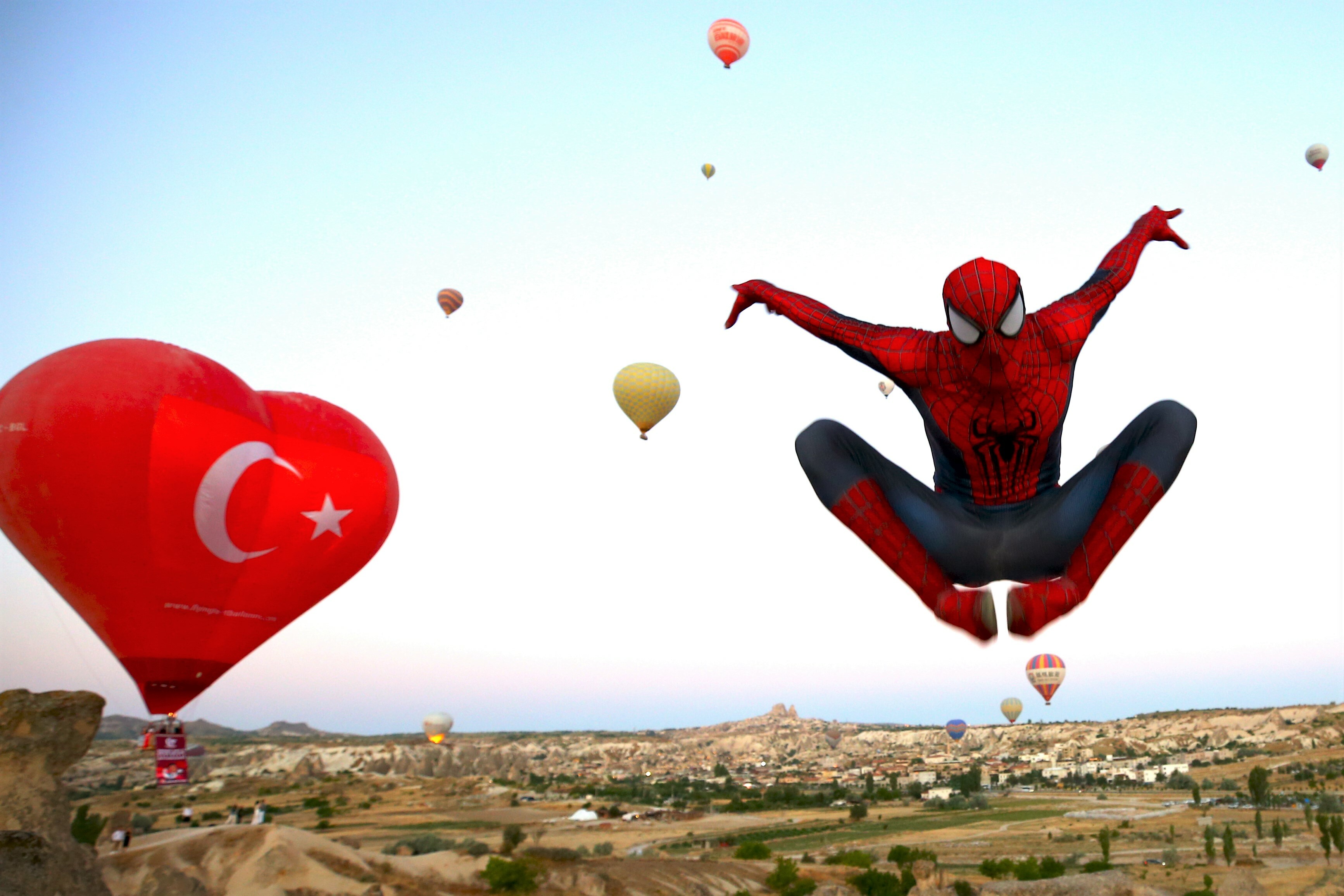 Turkish 'Spider-Man' on duty in Turkey's Cappadocia​​​​​​​