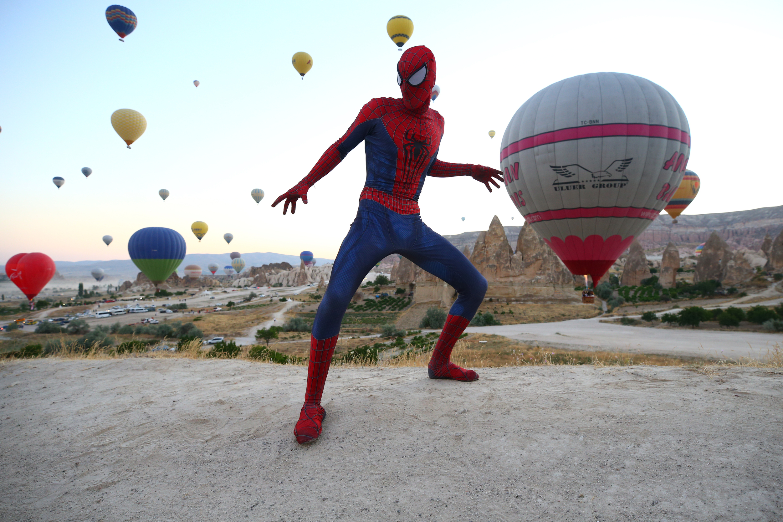 Turkish 'Spider-Man' on duty in Turkey's Cappadocia​​​​​​​