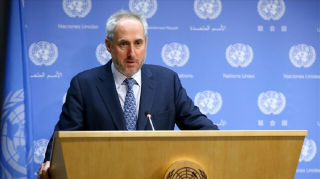UN spokesman Stephane Dujarric holds a press conference at UN headquarters in New York, United States. ( FILE PHOTO - Anadolu Agency )