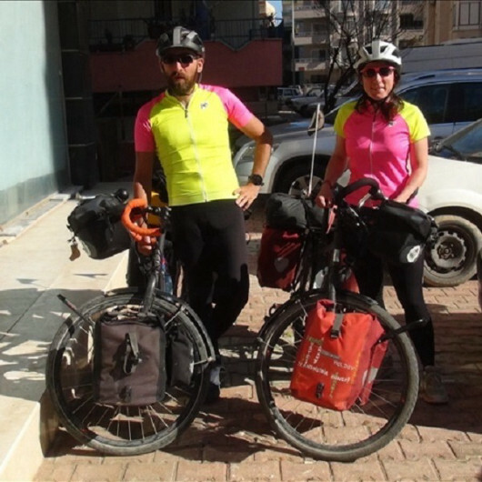 French couple cycling around the world reaches southern Turkey